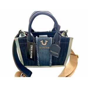 True Religion Denim Blue Handle & Adjustable Strap Shoulder / Crossbody Bag